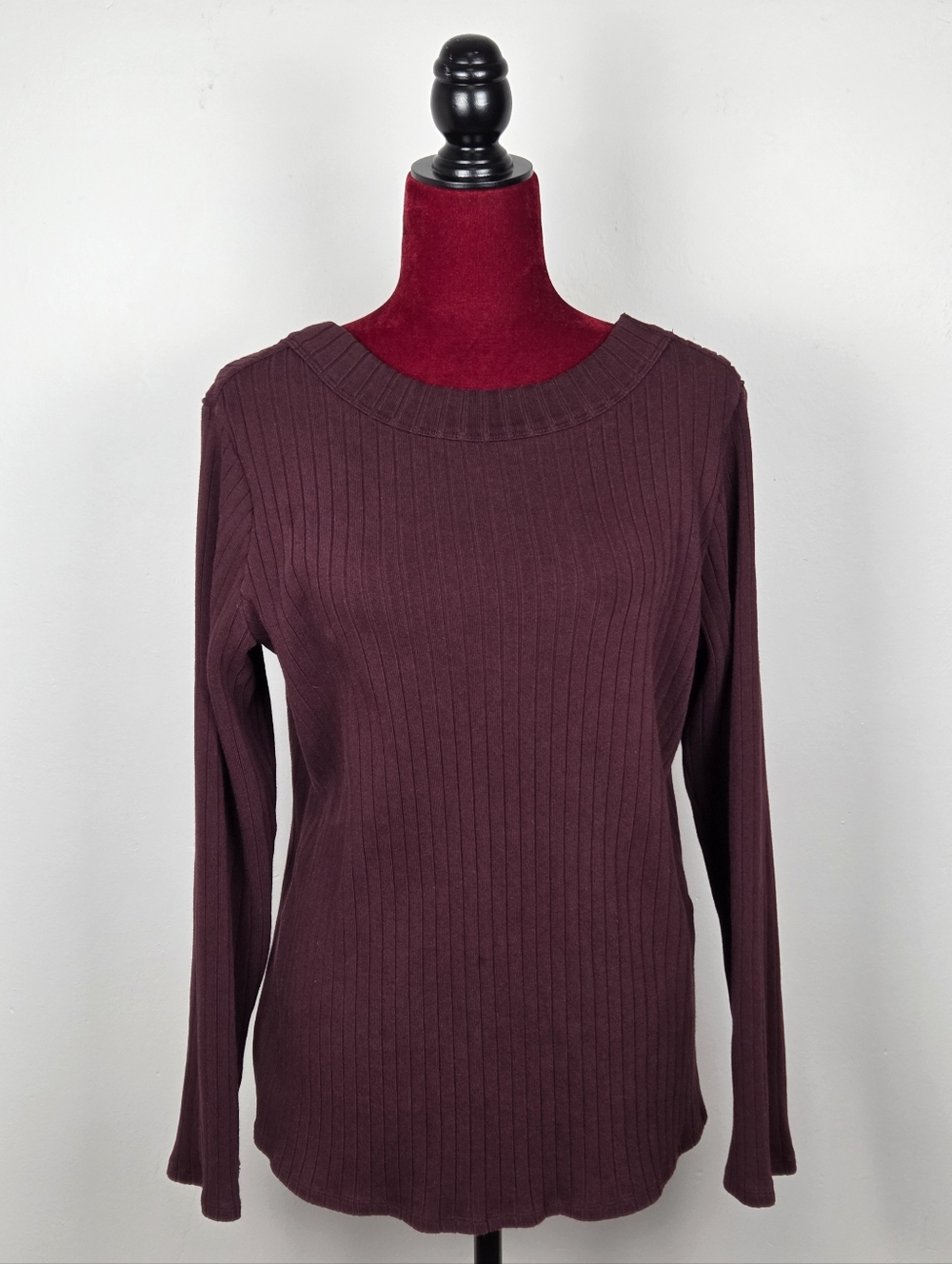 Universal Standard Black Cherry Aspen Rib Scoop Back Top (Small/14-16)